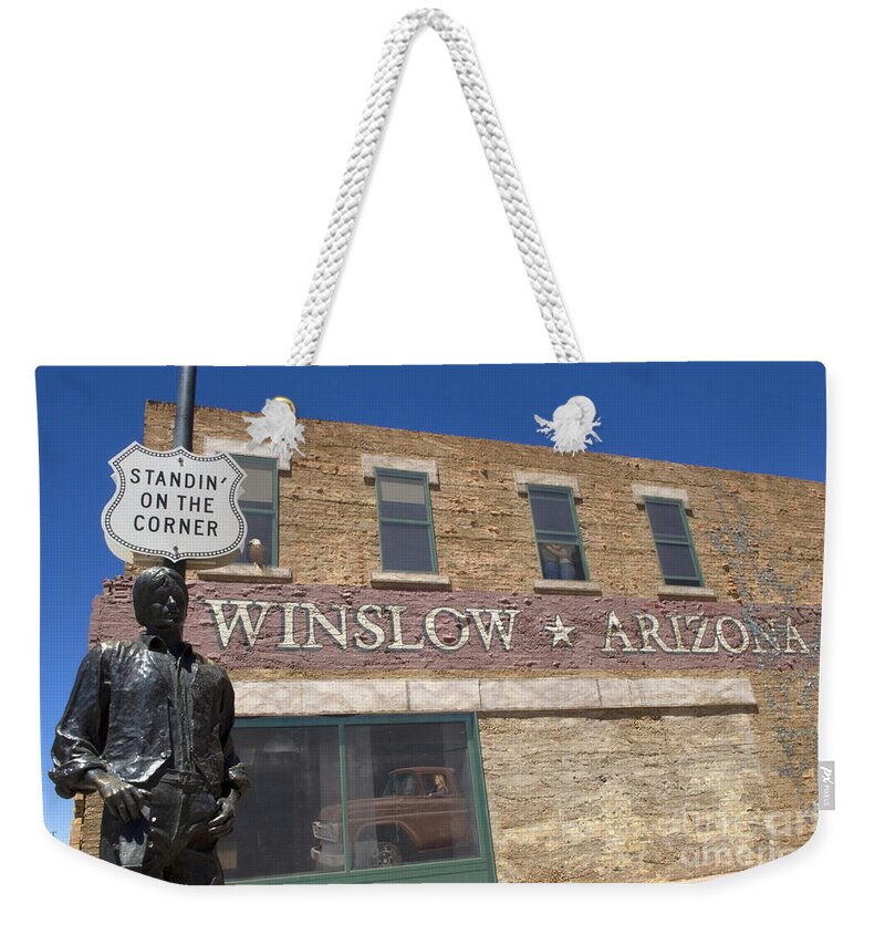 Winslow Arizona Weekender Tote Bag featuring the photograph Standin On The Corner In Winslow Arizona by Bob Christopher
