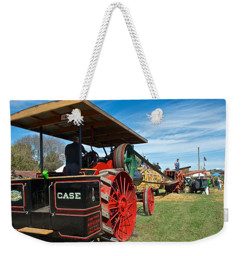 Arcadia Volunteer Fire Company Weekender Tote Bag featuring the photograph Start her up its thrashing time by Mark Dodd