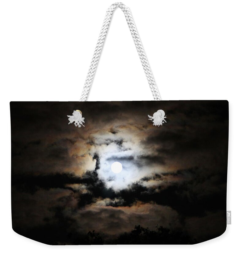 Full Moon Weekender Tote Bag featuring the photograph Stormy Moon by Diana Haronis