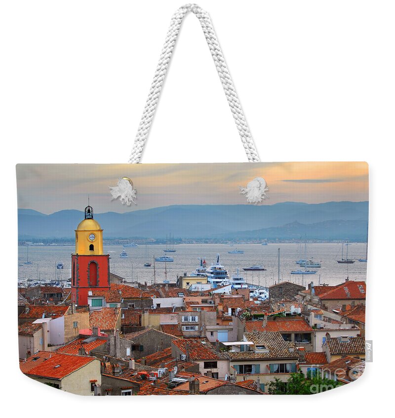 Saint-tropez Weekender Tote Bag featuring the photograph Saint-Tropez at sunset by Elena Elisseeva