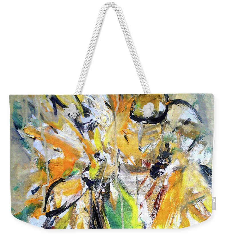 Sunflowers Weekender Tote Bag featuring the painting Sun Flower Day by John Gholson