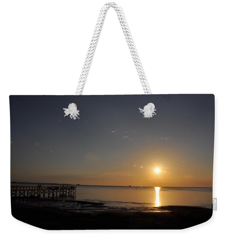 Sundown On The Gulf Weekender Tote Bag featuring the photograph Sundown on the Gulf by Bill Cannon