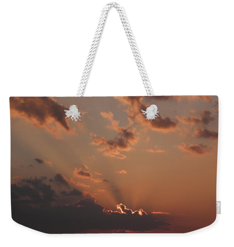 Sunrise Weekender Tote Bag featuring the photograph Sunrise In The Clouds by Kim Galluzzo