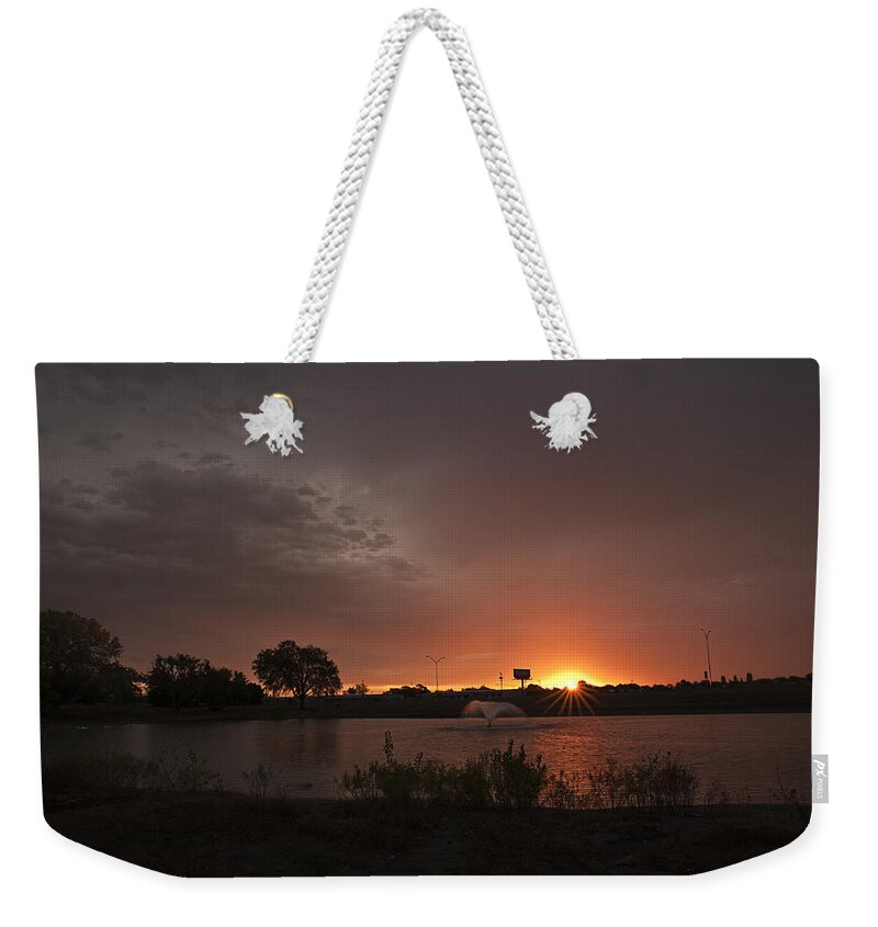 Beauty In Nature Weekender Tote Bag featuring the photograph Sunrise over the Duck Pond by Melany Sarafis
