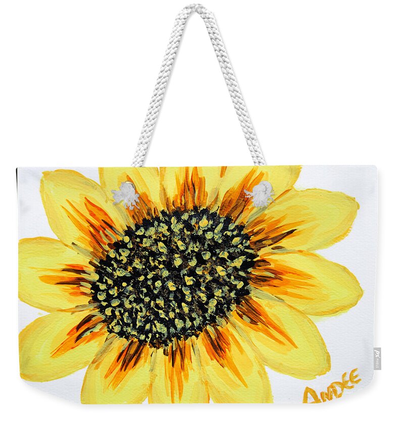 Flower Painting Weekender Tote Bag featuring the painting Suns Flower by Andee Design