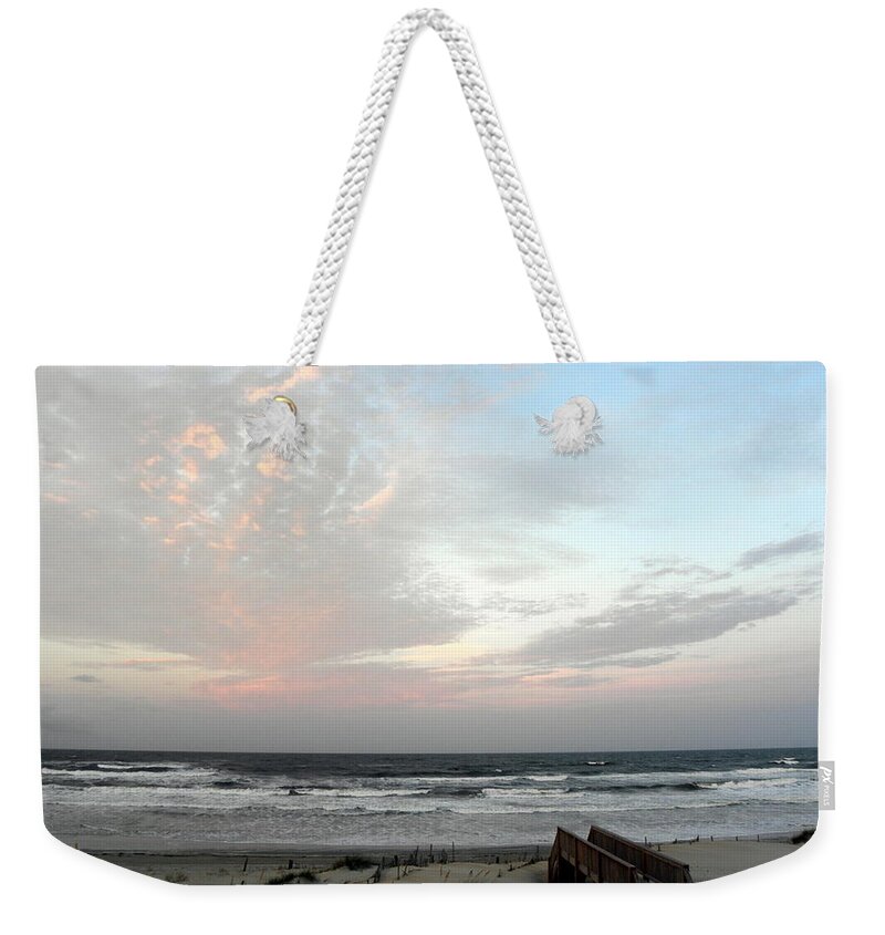 Sunset Weekender Tote Bag featuring the photograph Sunset from behind by Kim Galluzzo Wozniak