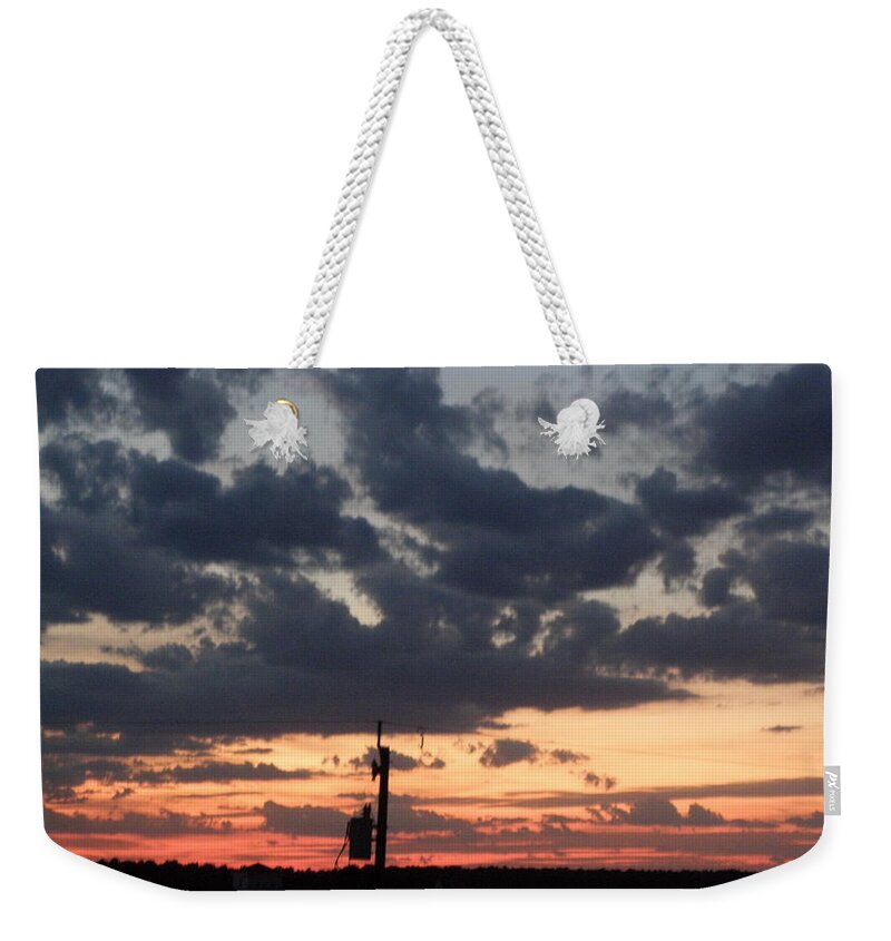 Sunset Weekender Tote Bag featuring the photograph Sunset over the Outer Banks by Kim Galluzzo Wozniak