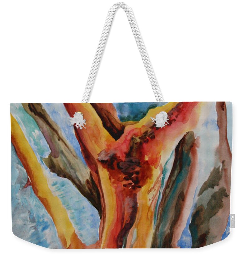 Trees Weekender Tote Bag featuring the painting Symphony of Branches by Mary Beglau Wykes