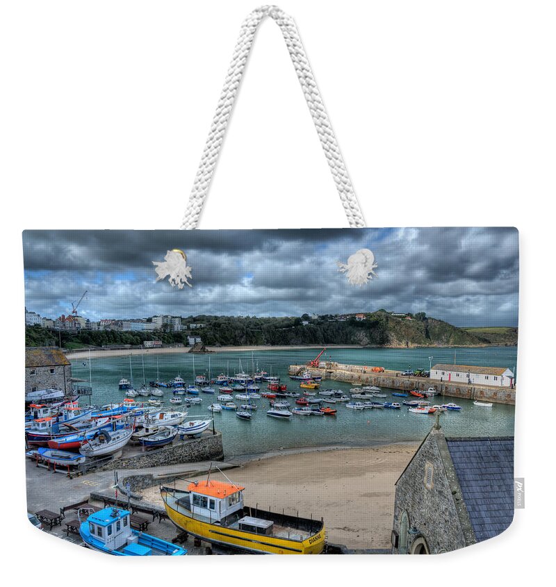 Tenby Harbour Weekender Tote Bag featuring the photograph Tenby Harbour Pembrokeshire 2 by Steve Purnell