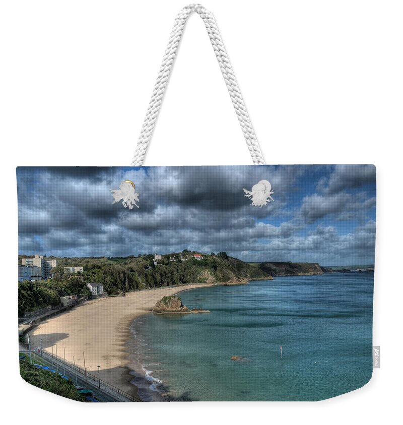 Tenby North Beach Weekender Tote Bag featuring the photograph Tenby North Beach Pembrokeshire by Steve Purnell