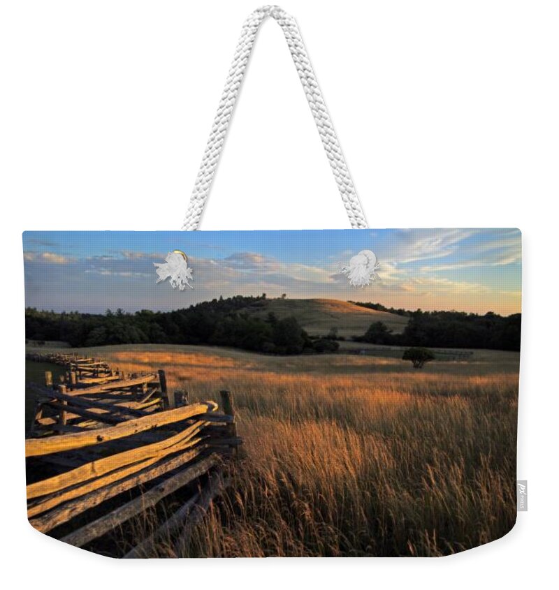 Landscape Weekender Tote Bag featuring the photograph The Bluffs at Doughton Park Blue Ridge Parkway by John Harmon
