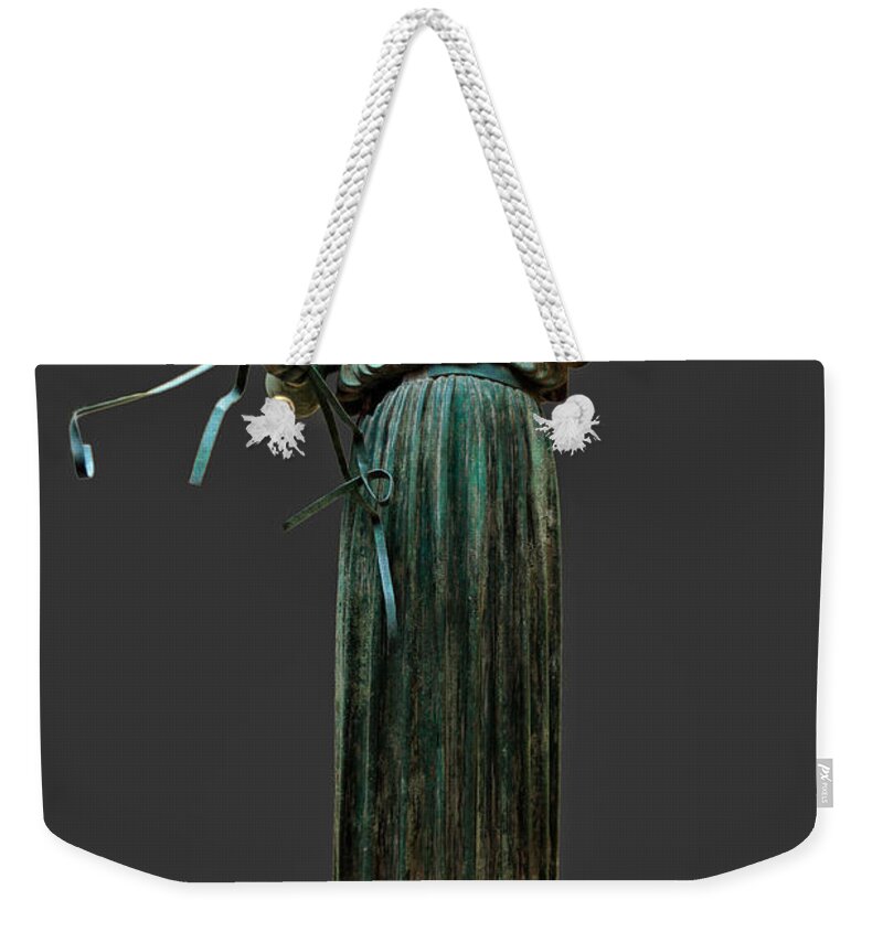 Ancient Weekender Tote Bag featuring the photograph The Charioteer - Delphi by Constantinos Iliopoulos
