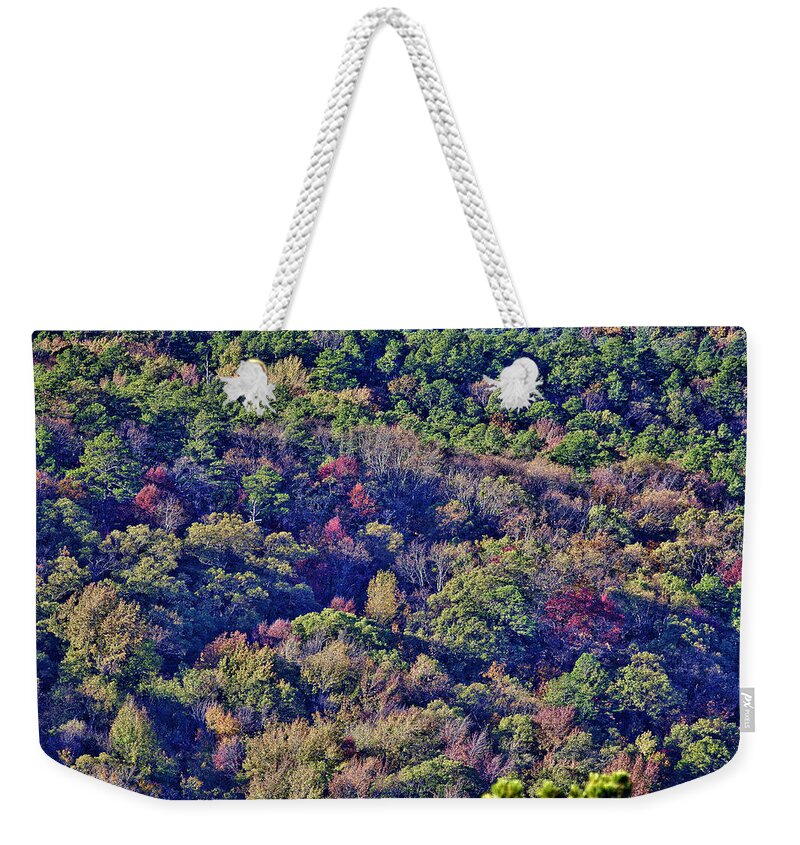 Queen Wilhelmina State Park Weekender Tote Bag featuring the photograph The Colors of Autumn by Douglas Barnard