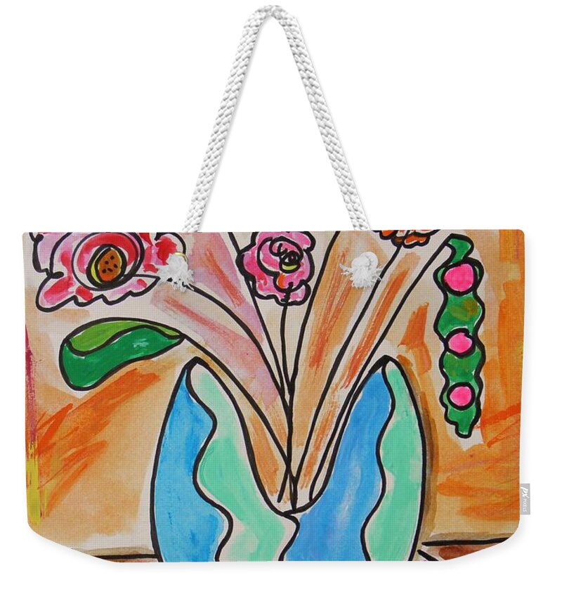 Ink Weekender Tote Bag featuring the painting The Colors of Sherbert by Mary Carol Williams