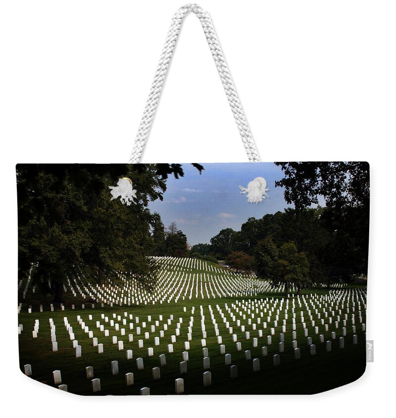 Arlington National Cemetery Weekender Tote Bag featuring the photograph The Cost by Greg and Chrystal Mimbs