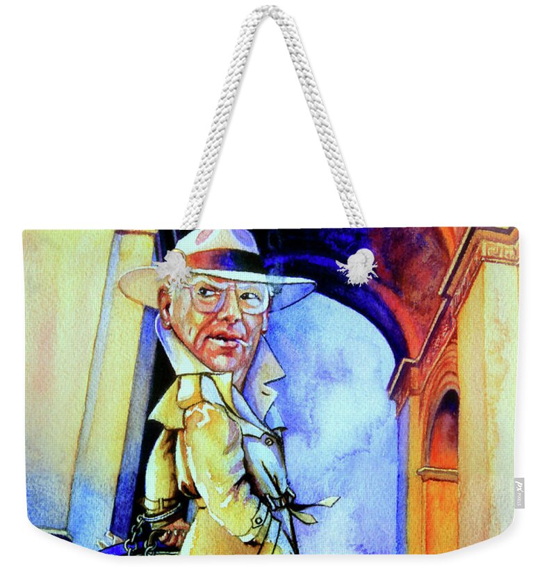 Caricature Weekender Tote Bag featuring the painting The French Connection by Hanne Lore Koehler
