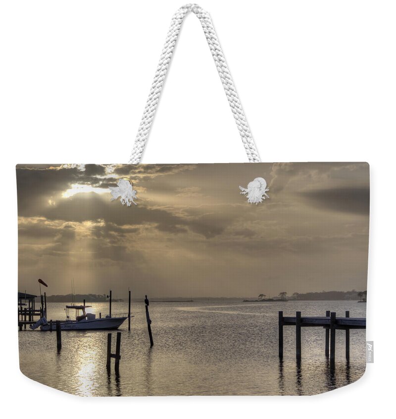 Golden Weekender Tote Bag featuring the photograph The Golden Hour II by David Troxel