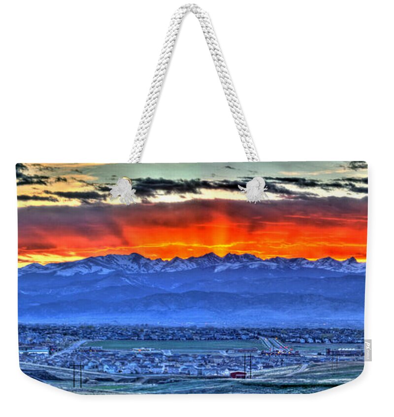 Print Weekender Tote Bag featuring the photograph The Great Sunset by Scott Mahon
