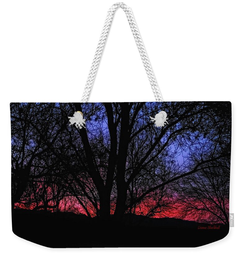 Sunset Weekender Tote Bag featuring the photograph The Last Day by Donna Blackhall