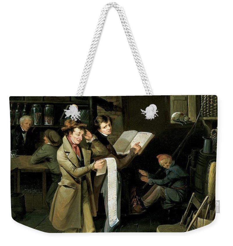 Male Weekender Tote Bag featuring the painting The Long Bill by James Henry Beard