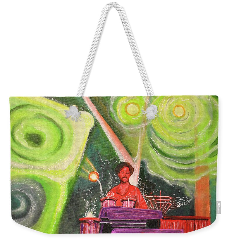 Umphrey's Mcgee Weekender Tote Bag featuring the painting The Percussionist by Patricia Arroyo