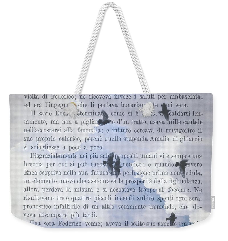 Background Weekender Tote Bag featuring the digital art The Printed Page 6 by Jan Bickerton