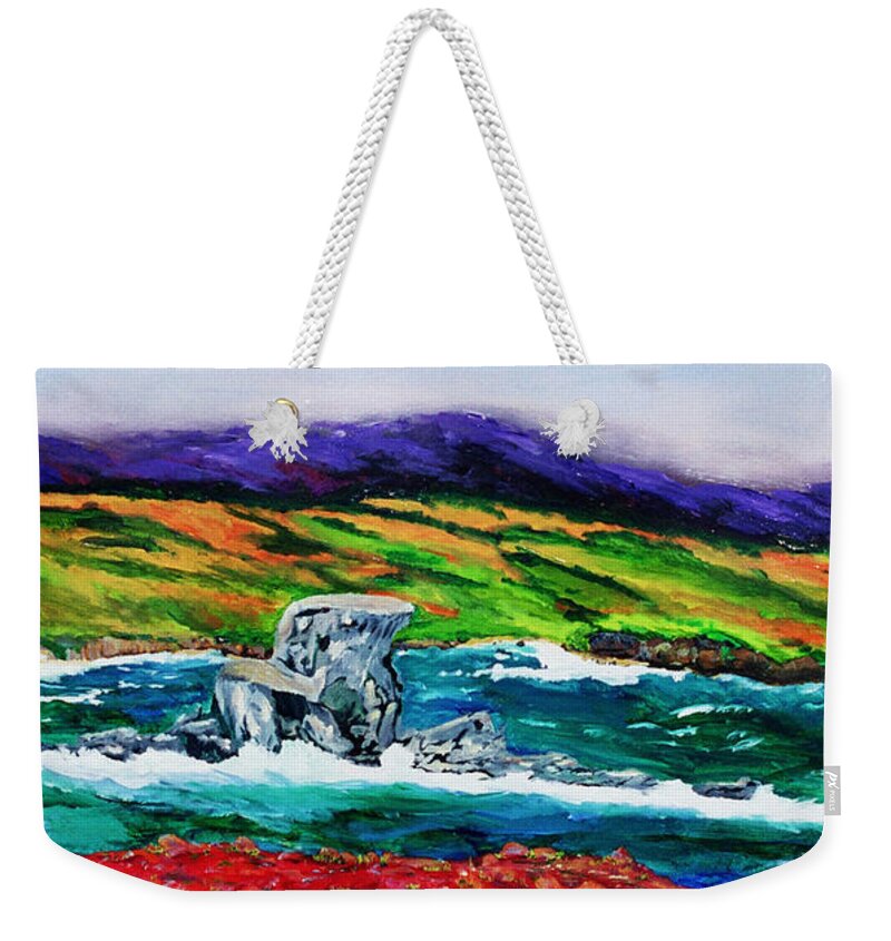 Seascape Weekender Tote Bag featuring the painting The Sentinel  #1 by Gail Daley