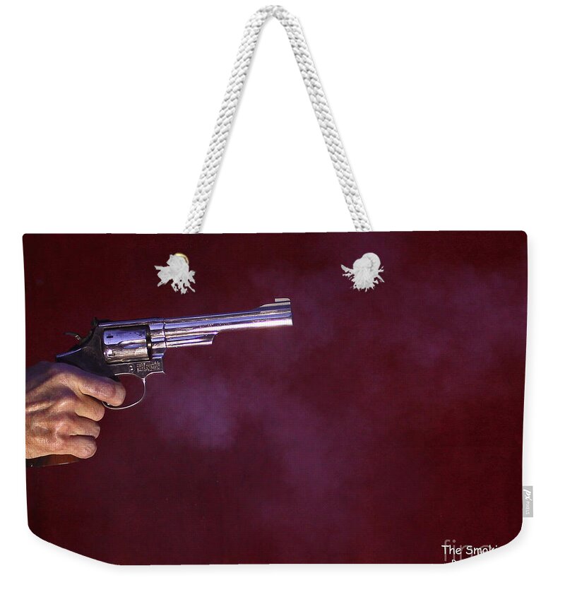 Smith Weekender Tote Bag featuring the photograph The Smoking Gun by Rebecca Morgan
