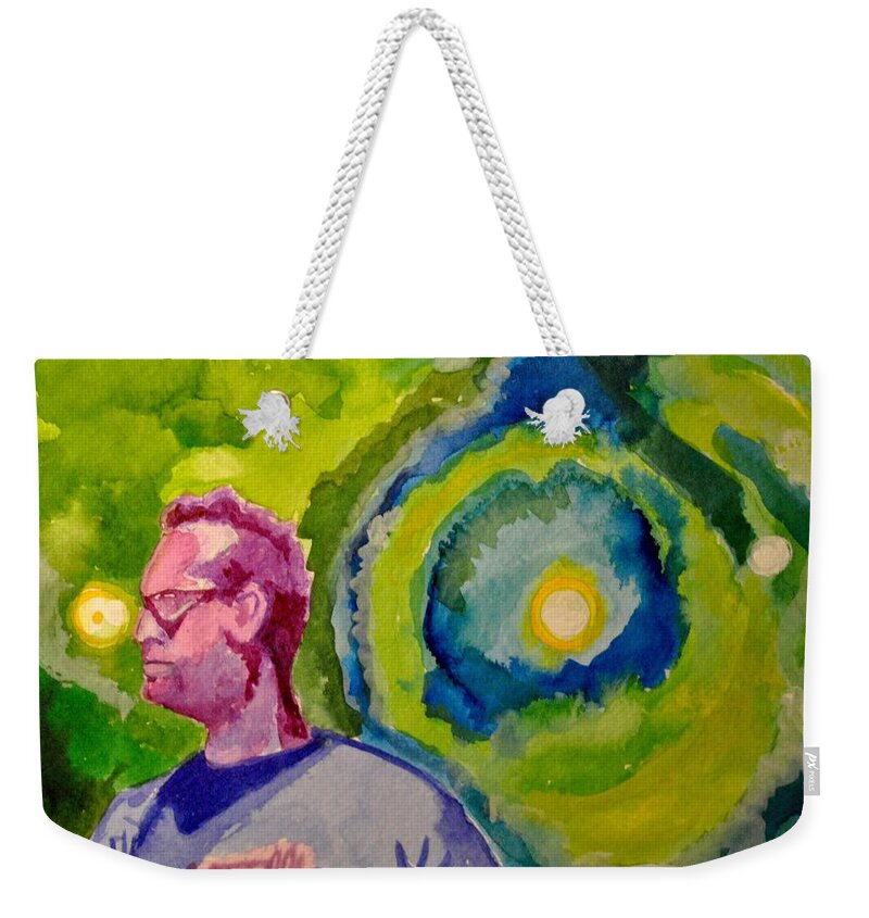 Umphrey's Mcgee Weekender Tote Bag featuring the painting The Um Portal by Patricia Arroyo