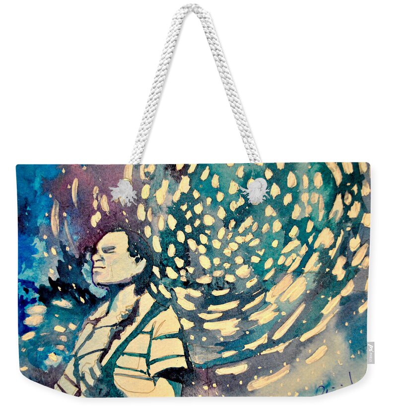 Umphrey's Mcgee Weekender Tote Bag featuring the painting The Um Swirl by Patricia Arroyo