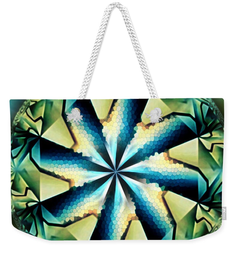 Mandala Weekender Tote Bag featuring the digital art The Waves Of Silk by Danuta Bennett