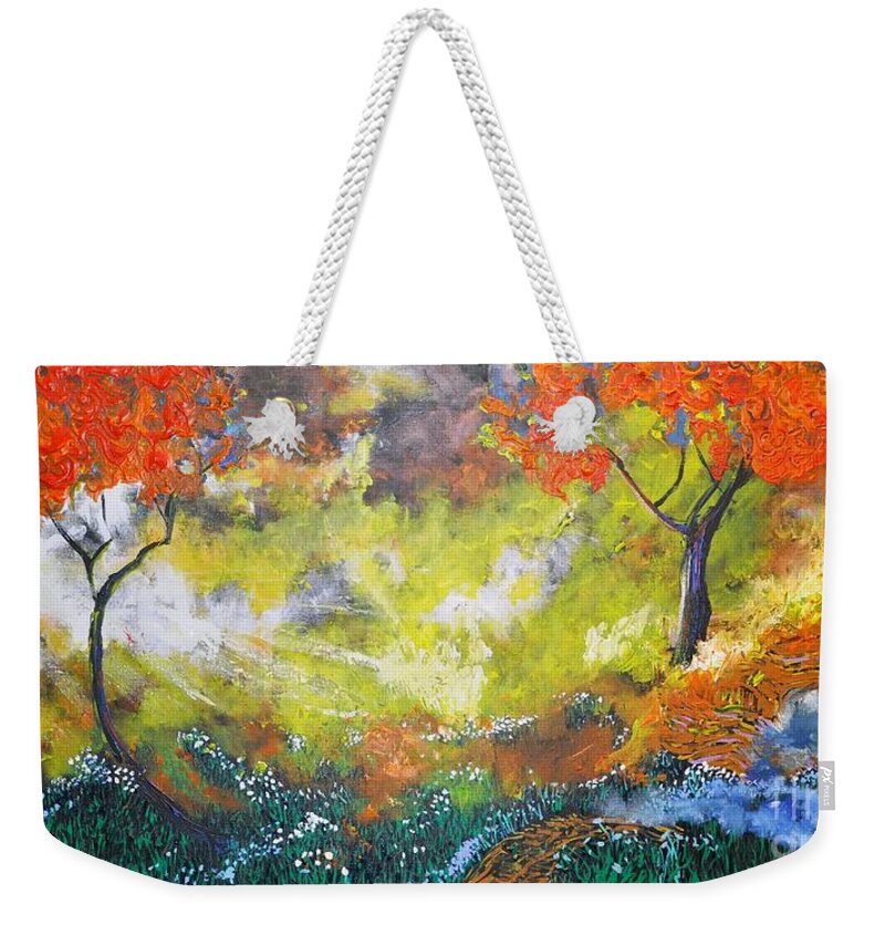 Morning Weekender Tote Bag featuring the painting Through The Myst by Stefan Duncan