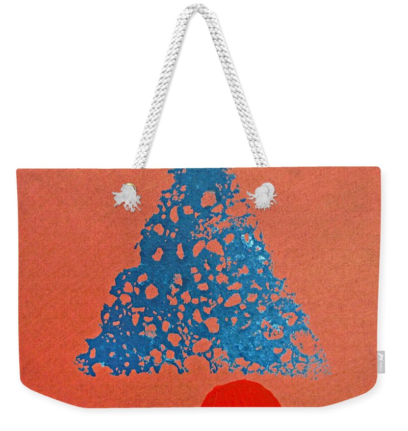 Native Weekender Tote Bag featuring the painting Tipi With Fire Detail by Charles Stuart