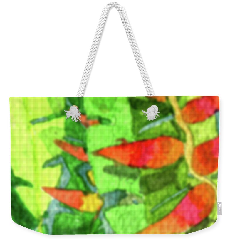 Helikonia Weekender Tote Bag featuring the painting Too Pretty to be Real by Eric Samuelson