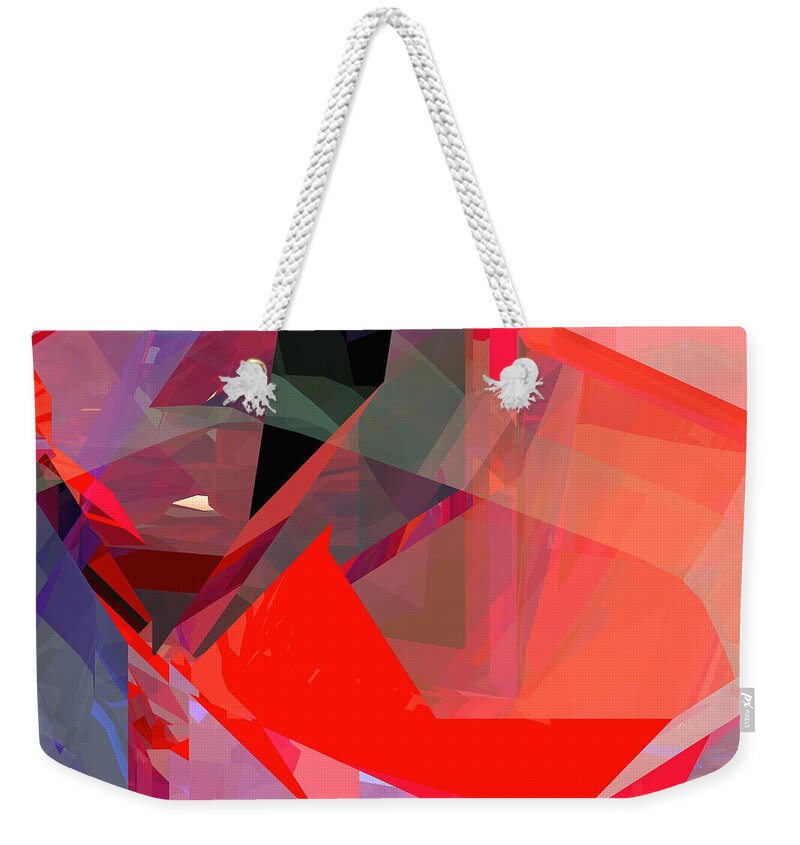 Abstract Weekender Tote Bag featuring the digital art Tower Poly 22 by Russell Kightley