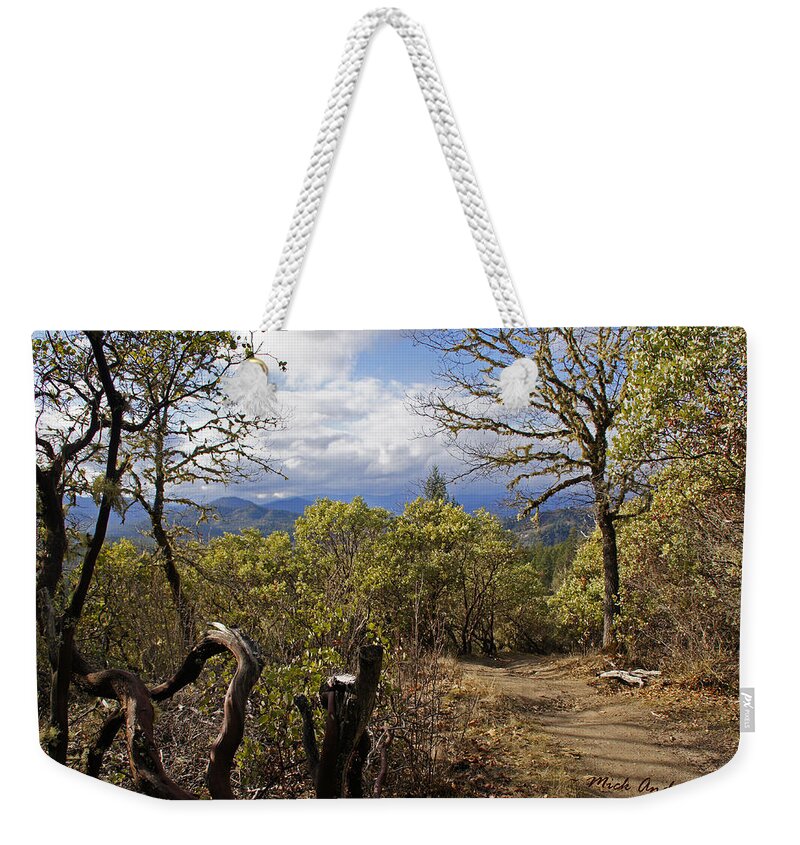 Grants Pass Weekender Tote Bag featuring the photograph Trail at Cathedral Hills by Mick Anderson