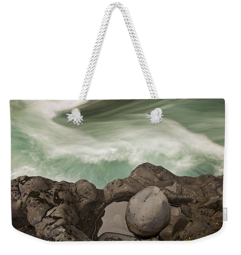 00479629 Weekender Tote Bag featuring the photograph Tree Trunk Gorge In Turangi by Colin Monteath