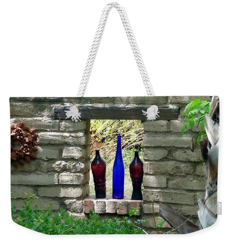 Bottles Weekender Tote Bag featuring the photograph Tres Amigoes by Jo Sheehan