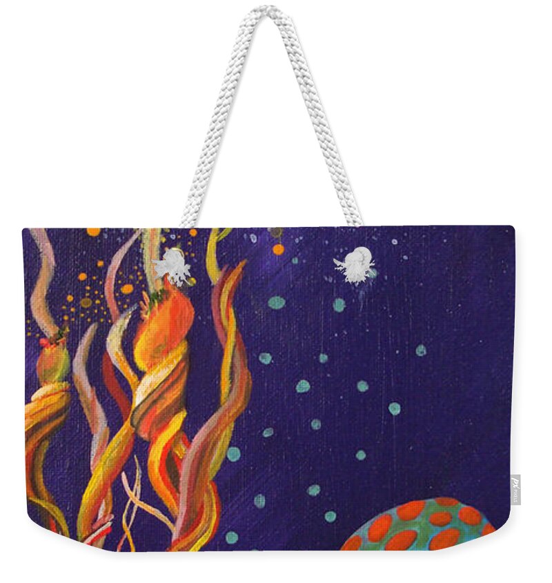 Fantasy Weekender Tote Bag featuring the painting Twisting in the Night by Mindy Huntress