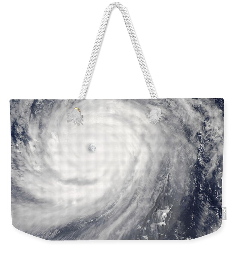 Body Of Water Weekender Tote Bag featuring the photograph Typhoon Choi-wan West Of The Mariana by Stocktrek Images