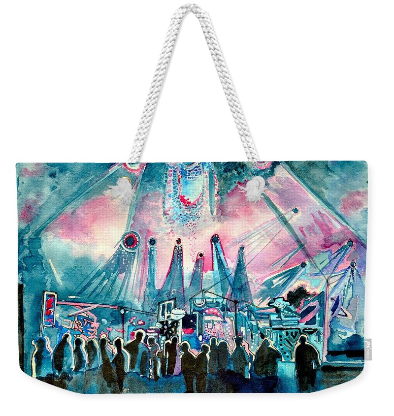Music Weekender Tote Bag featuring the painting Ums Inverted Special by Patricia Arroyo