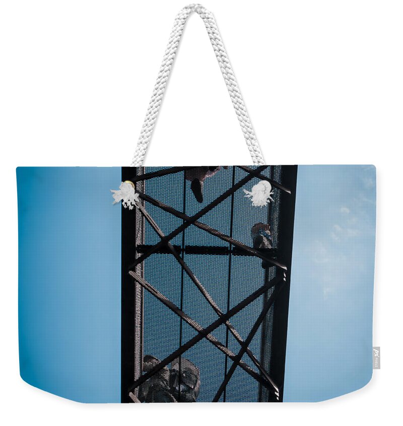 Kew Wardens Weekender Tote Bag featuring the photograph Up in the Skies by Lenny Carter