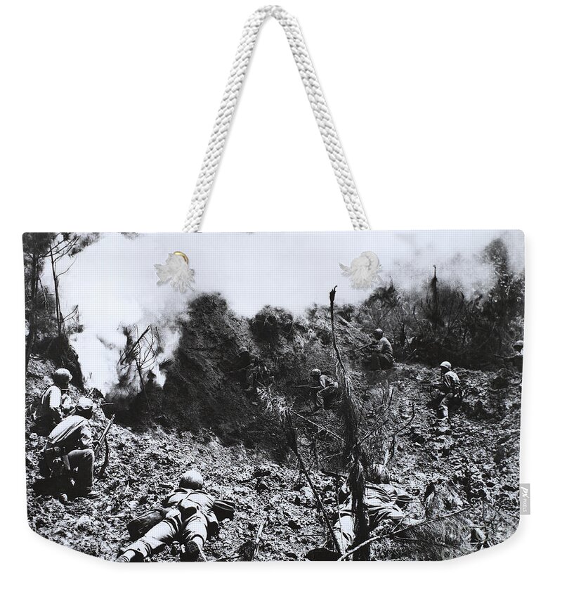 War Weekender Tote Bag featuring the photograph U.s. Marines In Okinawa by Omikron