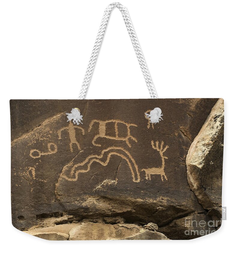 Utah Weekender Tote Bag featuring the photograph Utah Petroglyphs 2 by Bob Christopher
