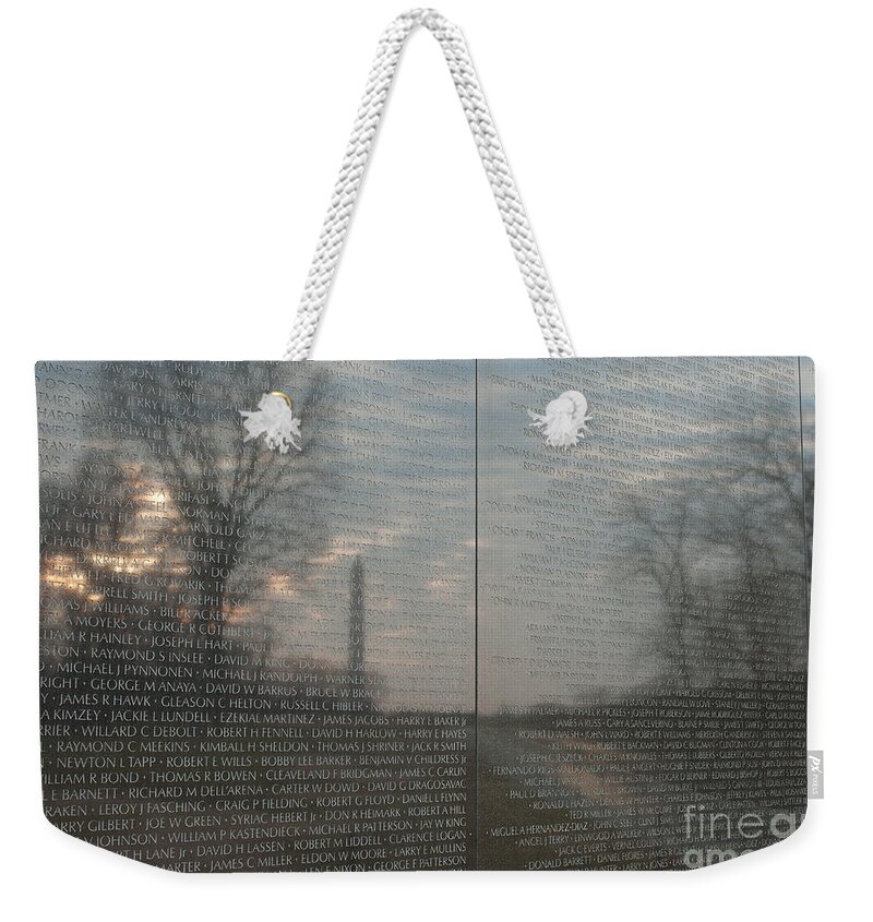 Clarence Holmes Weekender Tote Bag featuring the photograph Vietnam Veterans Memorial by Clarence Holmes