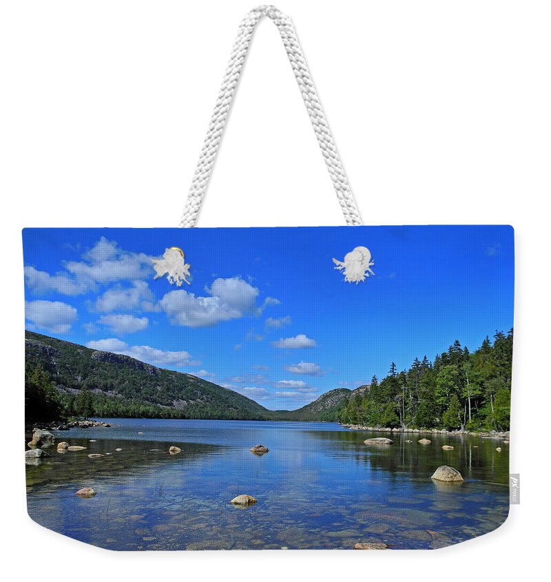 Beauty Weekender Tote Bag featuring the photograph View of Jordan Pond by Lynda Lehmann