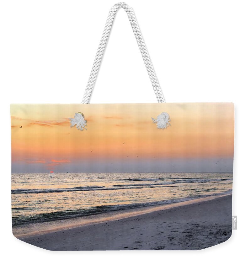 Beach Weekender Tote Bag featuring the photograph Walk on the Beach by Angela Rath