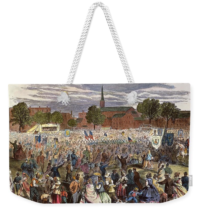 1866 Weekender Tote Bag featuring the photograph Washington: Abolition, 1866 by Granger