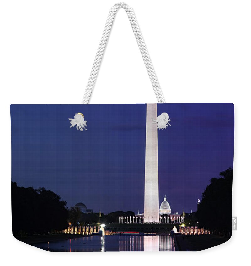 Metro Weekender Tote Bag featuring the photograph Washington Monument at Sunset by Metro DC Photography