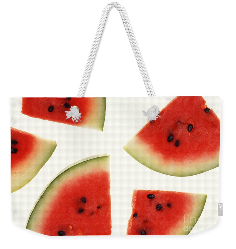 Watermelon Weekender Tote Bag featuring the photograph Watermelon by Photo Researchers